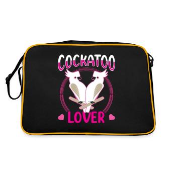 Kakadu Liebhaber Kakadus Tier Vogel - Retro Tasche - Schwarz/Gold - Hinten