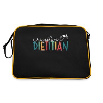 Registered Dietitian Loves Nutritionist Dietitians - Retro Tasche - Schwarz/Gold - Hinten