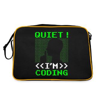 Silent I Programming Coding Coder Programming - Retro Bag - black/gold - Back