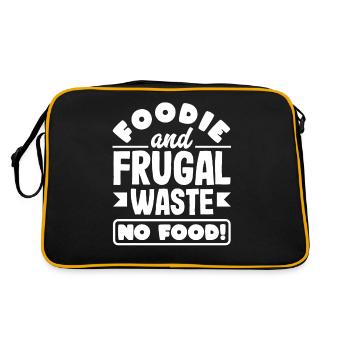 Gourmand et frugal : ne gaspillez pas de nourriture ! Conscient - Sac Retro - noir/or - Dos