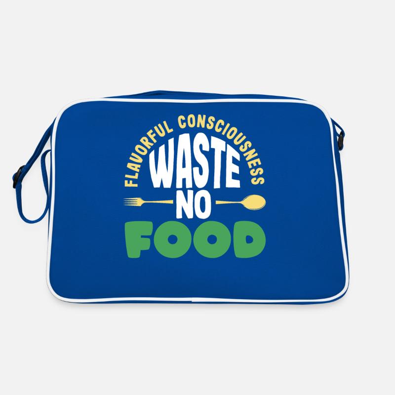Conscience savoureuse: Ne gaspillez pas de nourriture! Conscient Sac Retro