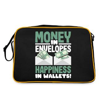 Money in Envelopes, Happiness in Wallets - Retro Bag - black/gold - Back