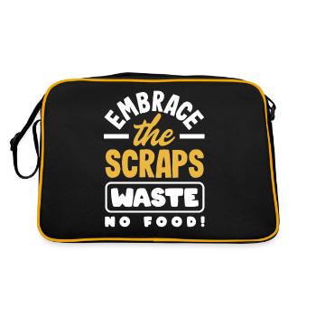 Embrassez les restes, ne gaspillez pas de nourriture! Conscient - Sac Retro - noir/or - Dos