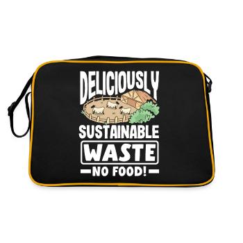 Délicieusement durable : Ne gaspillez pas de nourriture ! Conscient - Sac Retro - noir/or - Dos