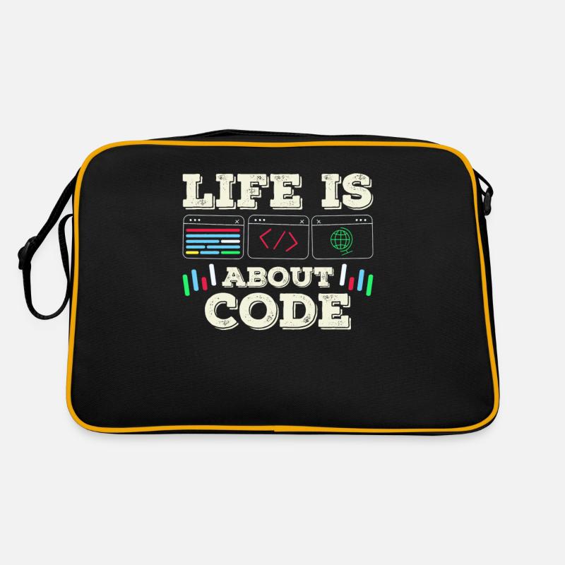 Im Leben Geht Es Um Code Coder Coding Retro Tasche