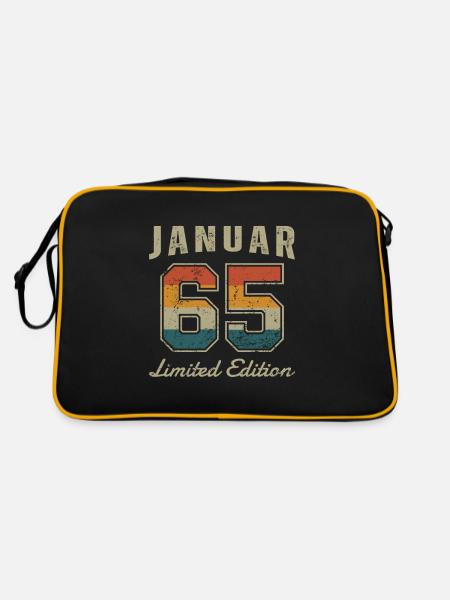 Geburtstag: Januar 1965 - Limited Edition Retro - Retro Tasche - Schwarz/Gold