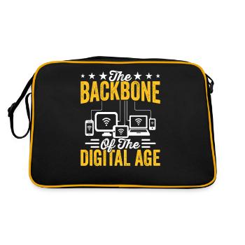 Network Technician Administrator Backbone of the - Retro Bag - black/gold - Back