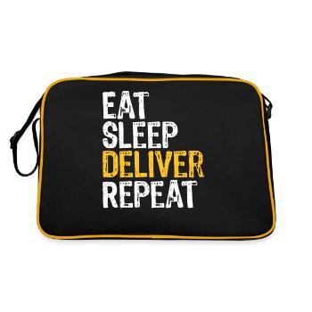 Delivery Driver, Appreciation, Food, Sleep - Retro Bag - black/gold - Back