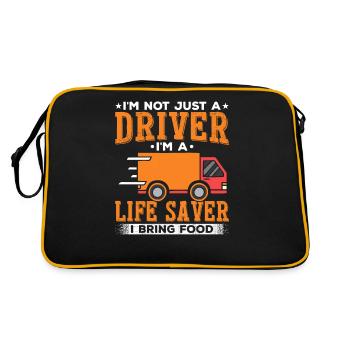 Delivery driver, I bring food, drive - Retro Bag - black/gold - Back