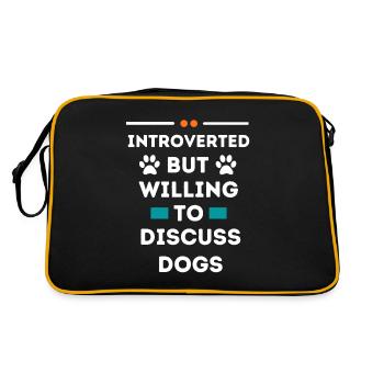 Introverted But Willing To Discuss Dogs - Retro Bag - black/gold - Back