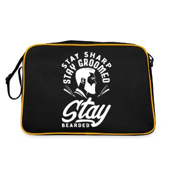 Restez vif, restez soigné, restez barbu Barbe - Sac Retro - noir/or - Dos