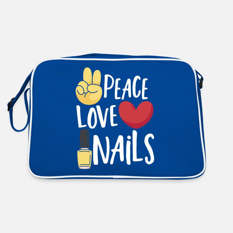 Peace Love Nails Nail Tech Nageltechnikerin Retro Tasche