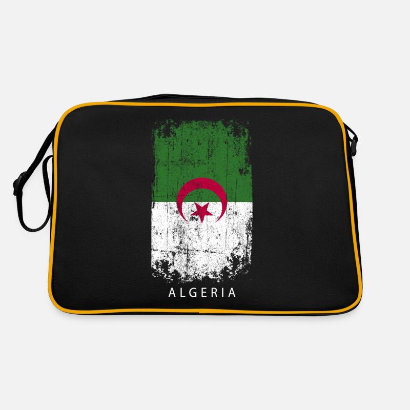 Souvenir avec le drapeau du pays de l’Algérie Sac Retro