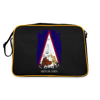 Souvenir avec le drapeau des Samoa américaines - Sac Retro - noir/or - Dos