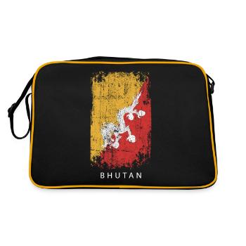 Souvenir avec le drapeau du pays du Bhoutan - Sac Retro - noir/or - Dos