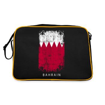 Souvenir Mit Der Landflagge Von Bahrain - Retro Tasche - Schwarz/Gold - Hinten