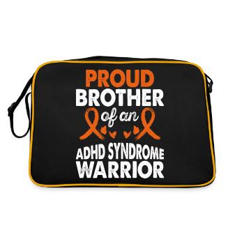 Brother of ADHD Syndrome Warrior Awareness Orange - Retro Bag - black/gold - Back