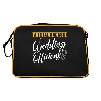 Officiant Un Mariage Total Badass Ordonné Pasteur - Sac Retro - noir/or - Dos