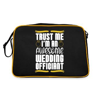 Officiant Trust Me I'm An Awesome Wedding Minister - Retro Bag - black/gold - Back