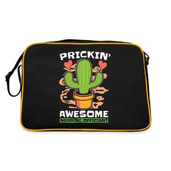 Officiant Prickin' Awesome Wedding Pastor Minister - Retro Bag - black/gold - Back