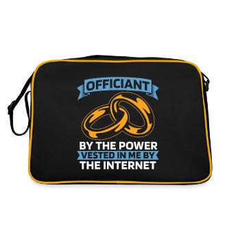 Officiant By The Power Vested In Wedding Minister - Retro Bag - black/gold - Back