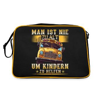 Schulbuswärter - Schulbusfahrer - Retro Tasche - Schwarz/Gold - Hinten