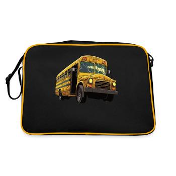 Schulbuswärter - Schulbusfahrer - Retro Tasche - Schwarz/Gold - Hinten