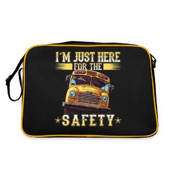 Schulbuswärter - Schulbusfahrer - Retro Tasche - Schwarz/Gold - Hinten
