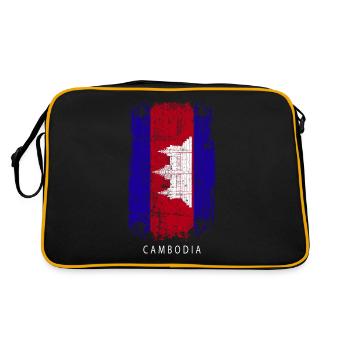 Souvenir avec le drapeau du pays du Cambodge - Sac Retro - noir/or - Dos