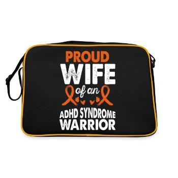 Wife of Adhd Syndrome Warrior Awareness Orange - Retro Bag - black/gold - Back