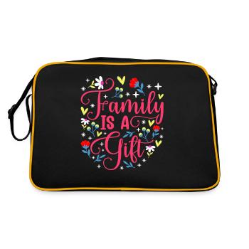 Family is a gift related to family reunions - Retro Bag - black/gold - Back