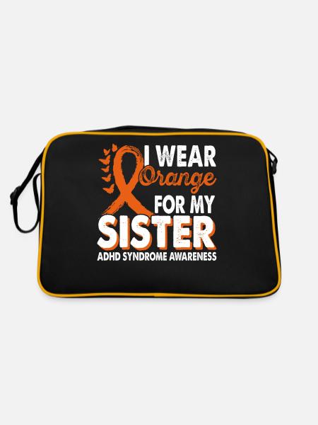 Tragen Sie Orange Für Den Monat Des Bewusstseins - Retro Tasche - Schwarz/Gold - Hinten