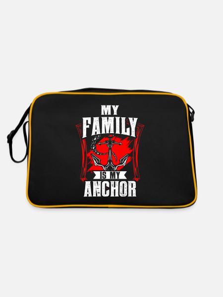 Ma famille est ma réunion de famille d’ancrage - Sac Retro - noir/or - Dos