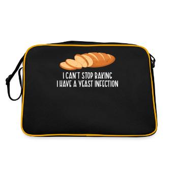 Backen Hefe Infektion - Retro Tasche - Schwarz/Gold - Hinten