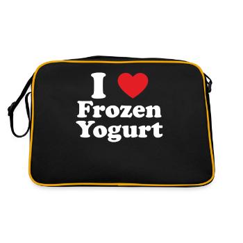 I love frozen yogurt heart - Retro Bag - black/gold - Back