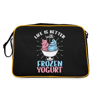Life is better with frozen yogurt - Retro Bag - black/gold - Back
