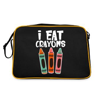 I Eat Crayons 4 - Retro Tasche - Schwarz/Gold - Hinten