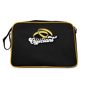Officiant Minister Counselor Marriage Officiant - Retro Bag - black/gold - Back