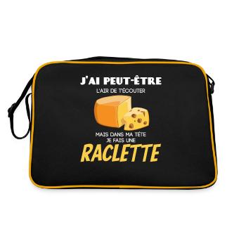 T écouter mais dans ma tête je fais une raclette - Sac Retro - noir/or - Dos
