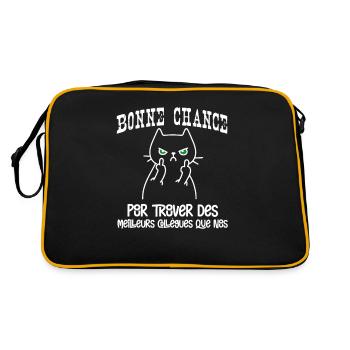 Drôle De Cadeau D adieu Collègue avec chat - Sac Retro - noir/or - Dos