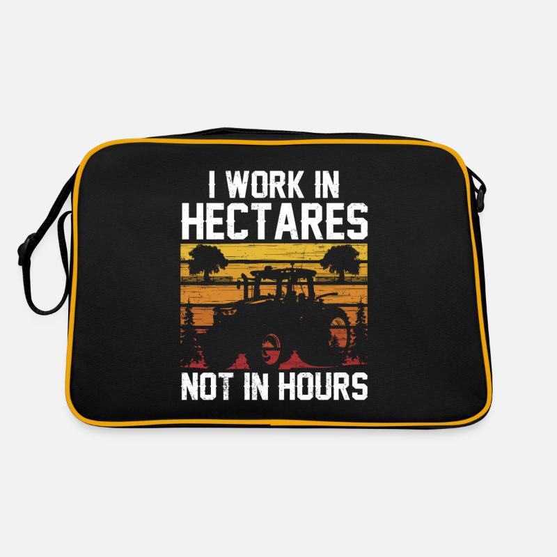 Ich Arbeite In Hektar Nicht In Stunden Bauer Retro Tasche