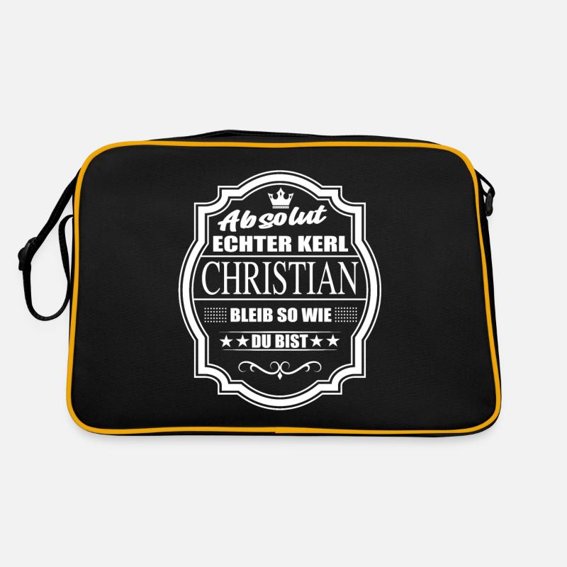 Absolut Echter Kerl Christian Bleib So Wie Du Bist - Retro Tasche - Schwarz/Gold