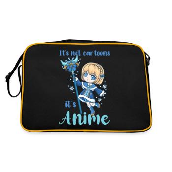 It's Not Cartoons It' Anime I Chibi Kawaii Otaku - Retro Bag - black/gold - Back
