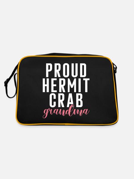 Einsiedlerkrebs-Geschenke - Retro Tasche - Schwarz/Gold - Hinten