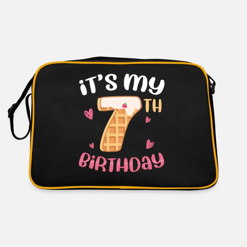 7. Geburtstag Waffel Retro Tasche