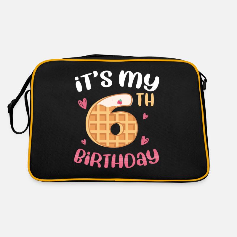 6. Geburtstag Waffel Retro Tasche