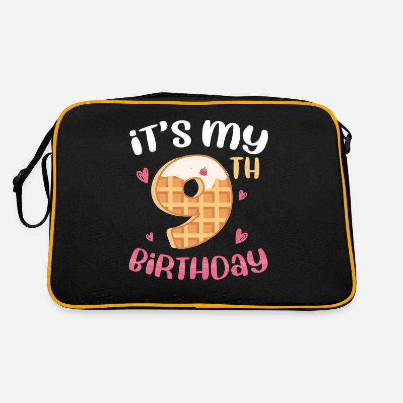 Gaufre du 9e anniversaire - Sac Retro - noir/or