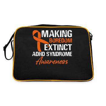 Letting boredom die out Adhd syndrome - Retro Bag - black/gold - Back