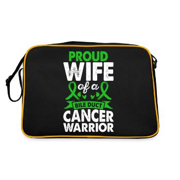 Épouse De La Conscience Du Guerrier Du Cancer Des Voies Biliaires - Sac Retro - noir/or - Dos