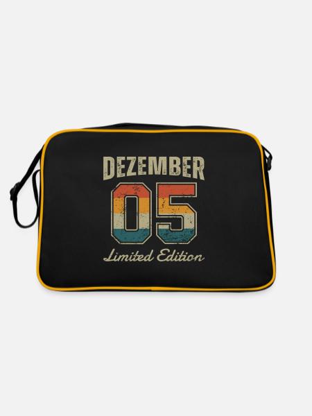Geburtstag: Dezember 2005 - Limited Edition Retro - Retro Tasche - Schwarz/Gold